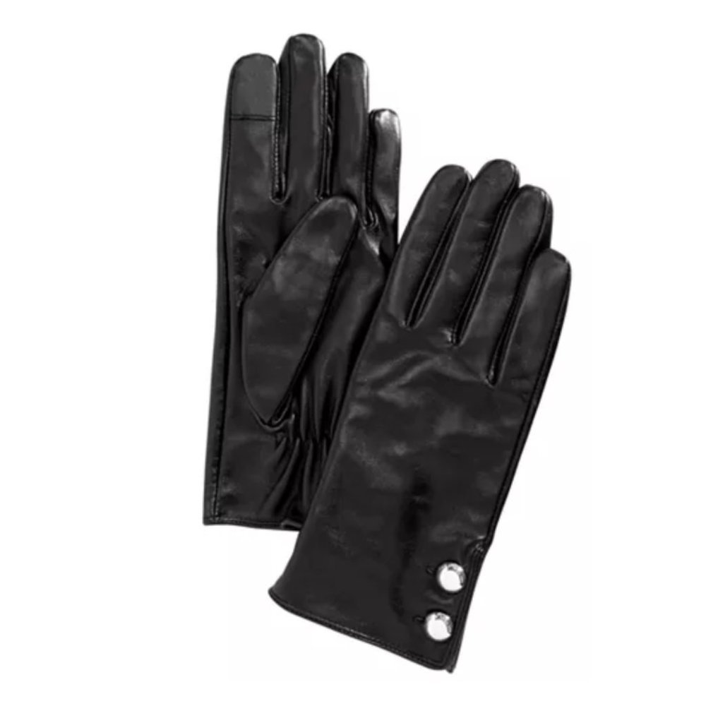 MICHAEL KORS Leather Two-Button Gloves